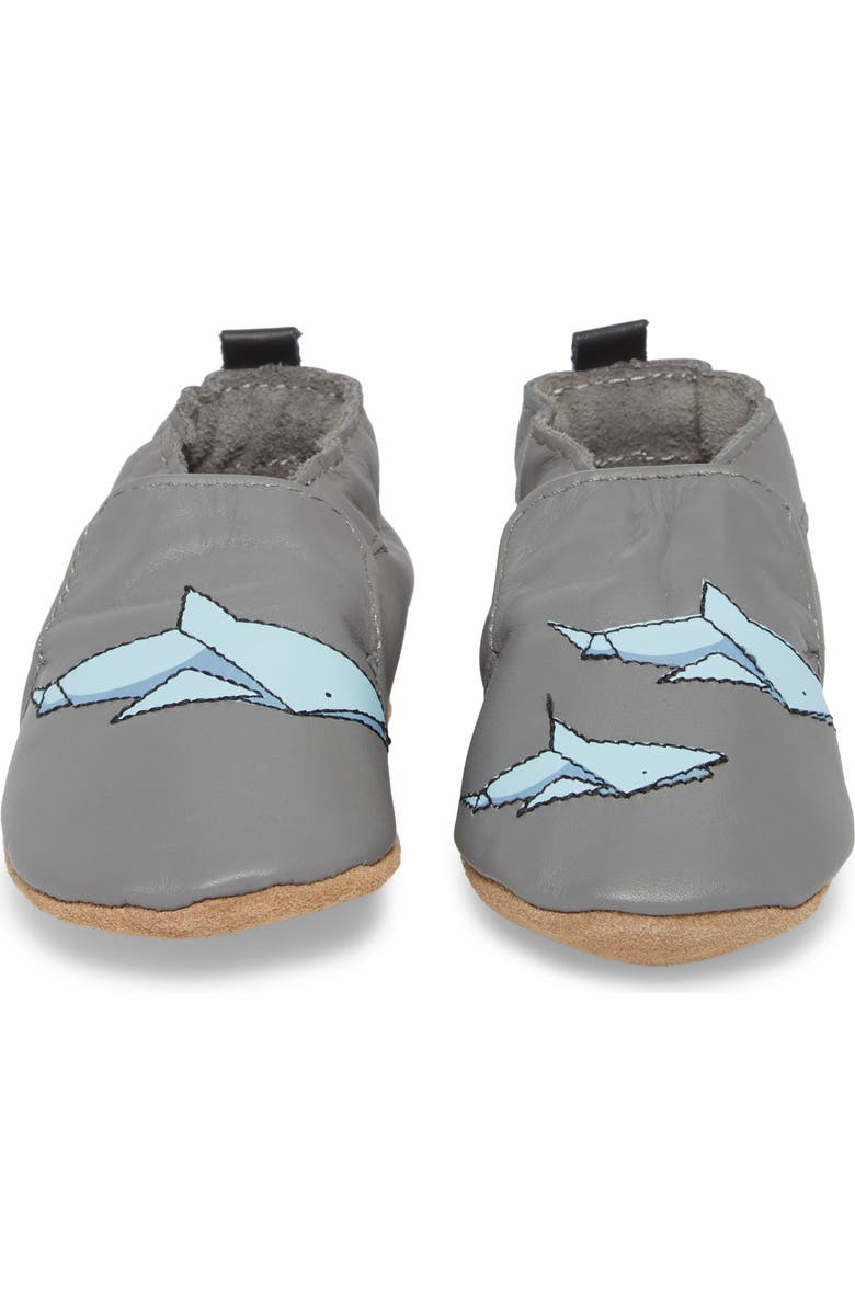 Robeez<sup>®</sup> Sharktastic Moccasin Crib Shoe, Alternate, color,