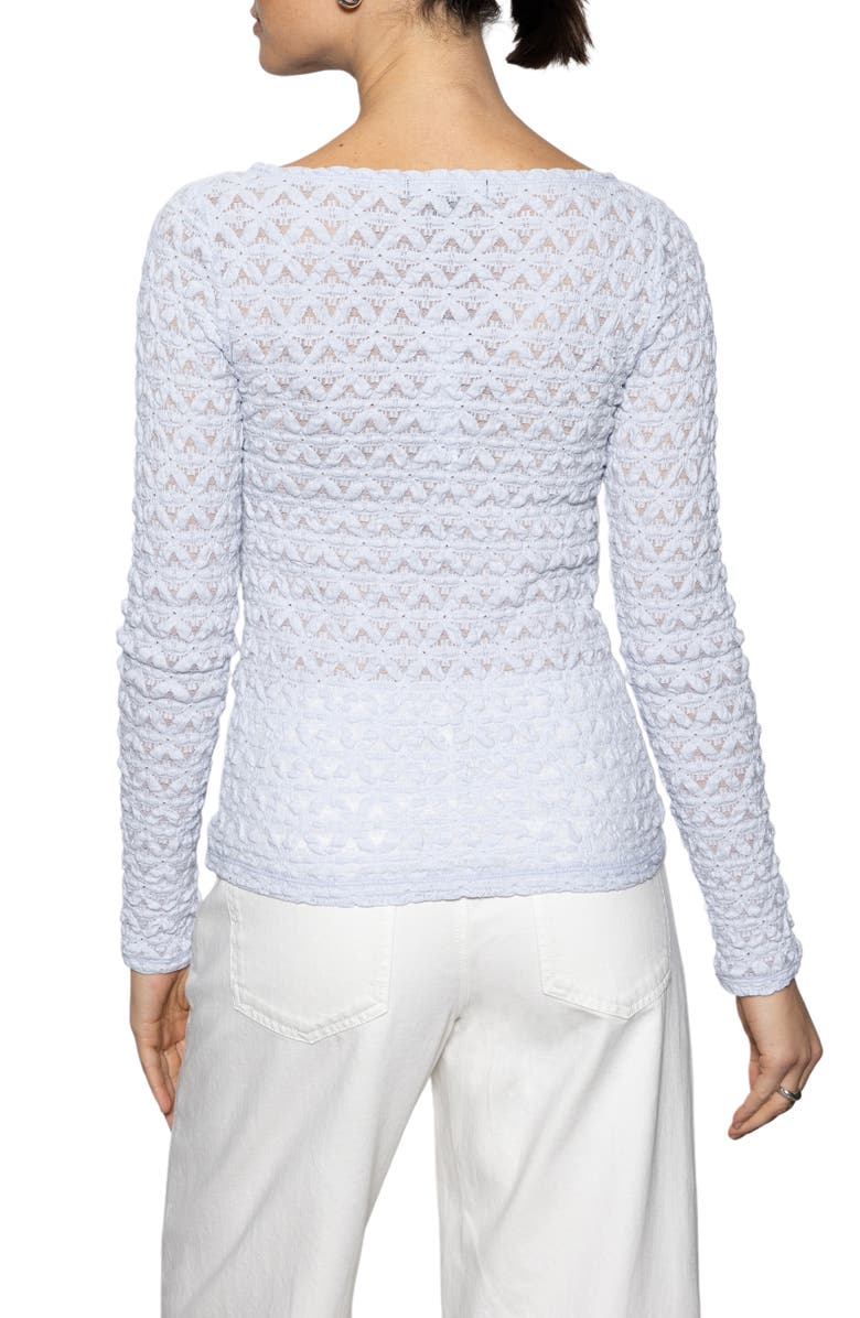 Sanctuary Stretch Mesh Boat Neck Top, Alternate, color, Sky Blue