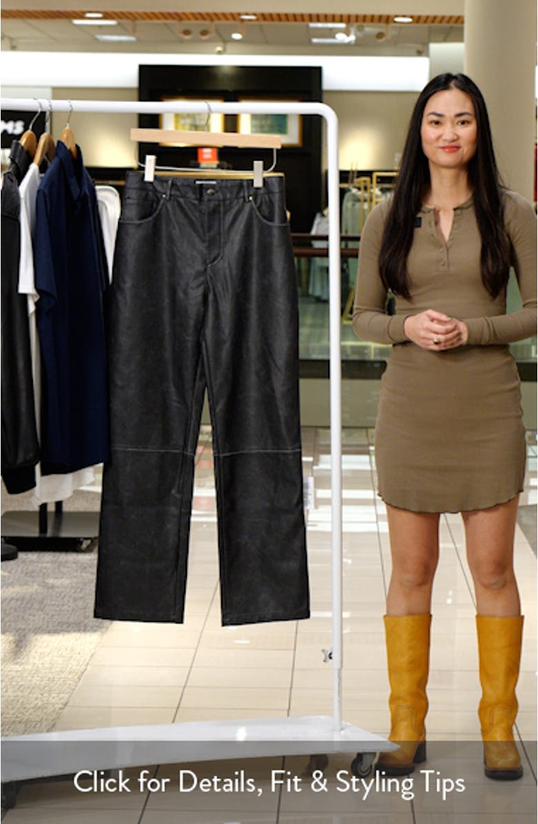 Distressed Imitation Leather 5-Pocket Pants, sales video thumbnail