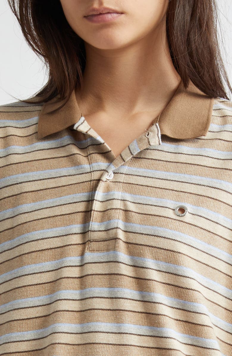 Saks Potts Serena Stripe Long Sleeve Polo, Alternate, color,