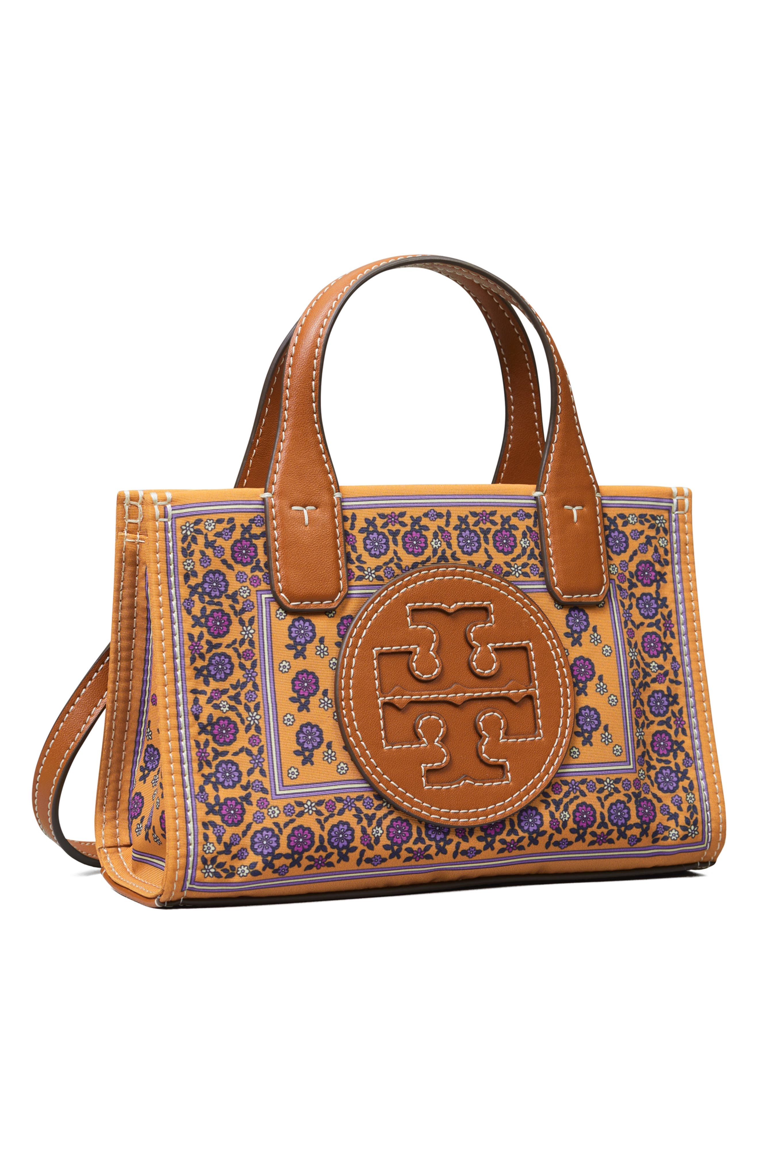 Tory Burch Mini Ella Floral Print Tote, Alternate, color, 