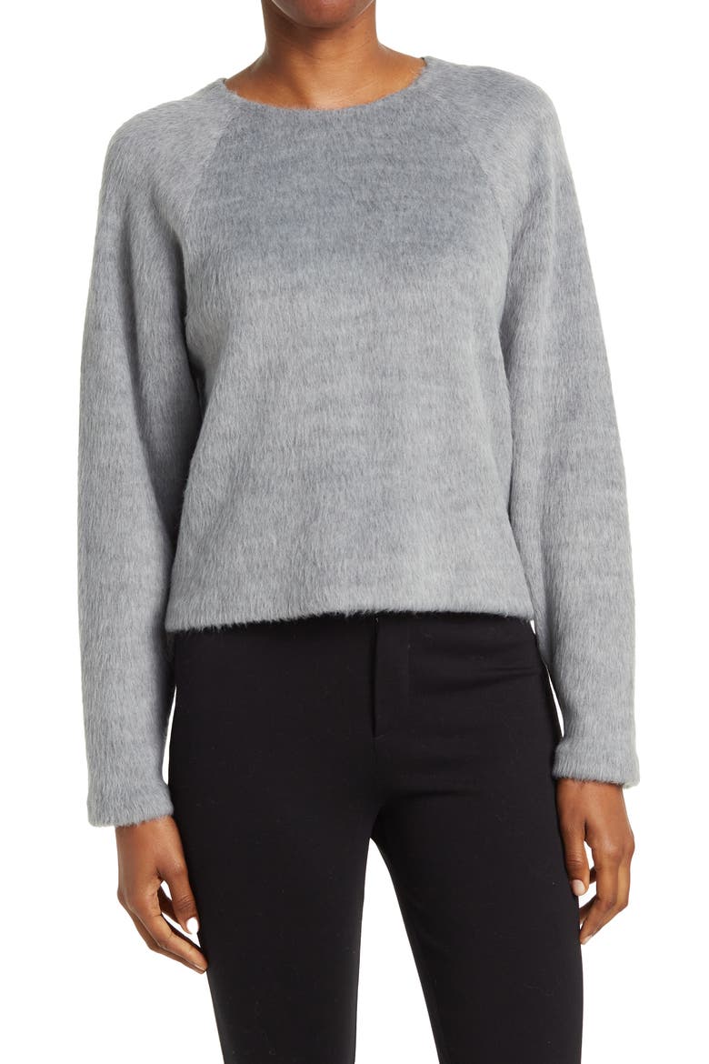 Crew Neck Pullover Sweater, Main, color, LIGHT GREY