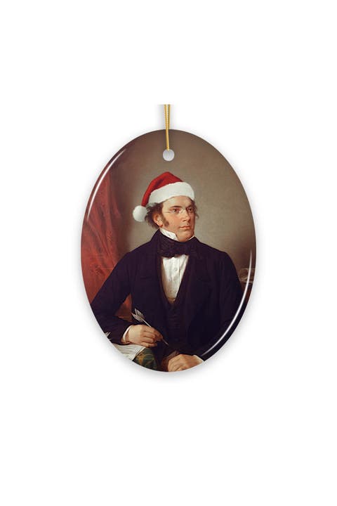 Santa Schubert Composer Oval Ceramic Ornament