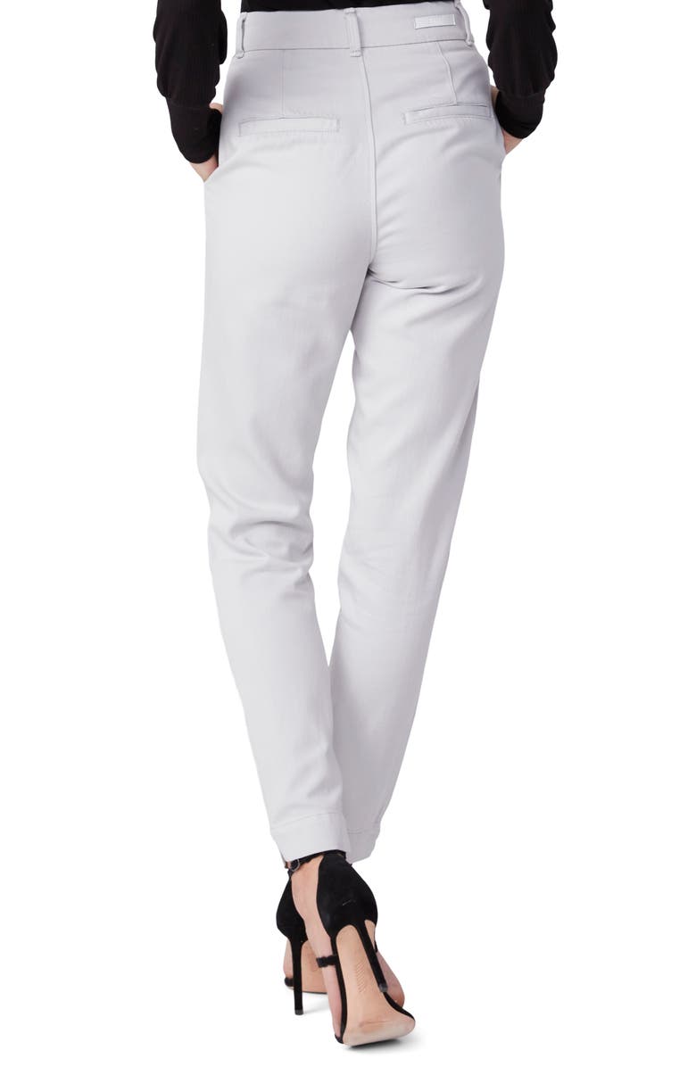PAIGE Simone Pleated Cotton Blend Pants, Alternate, color, Platinum Grey