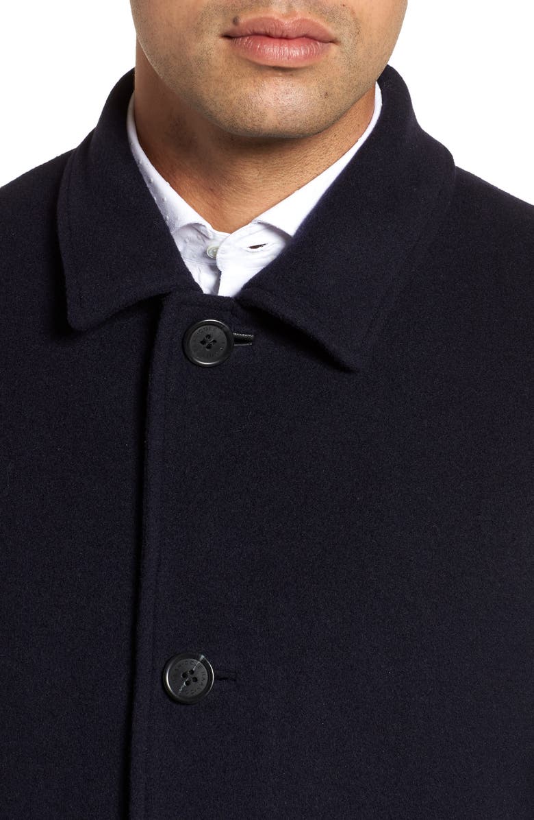 Cole Haan Wool Blend Overcoat, Alternate, color, Navy
