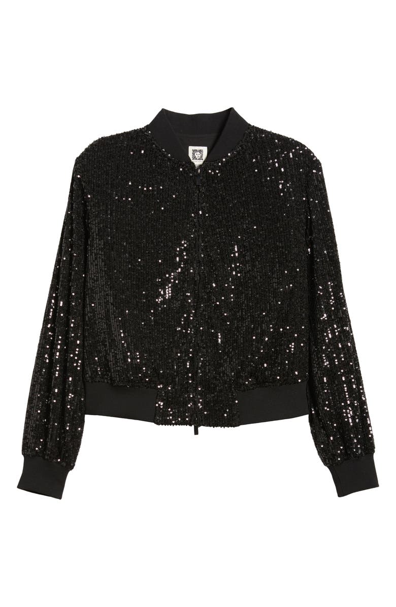 Anne Klein Sequin Bomber Jacket, Alternate, color,