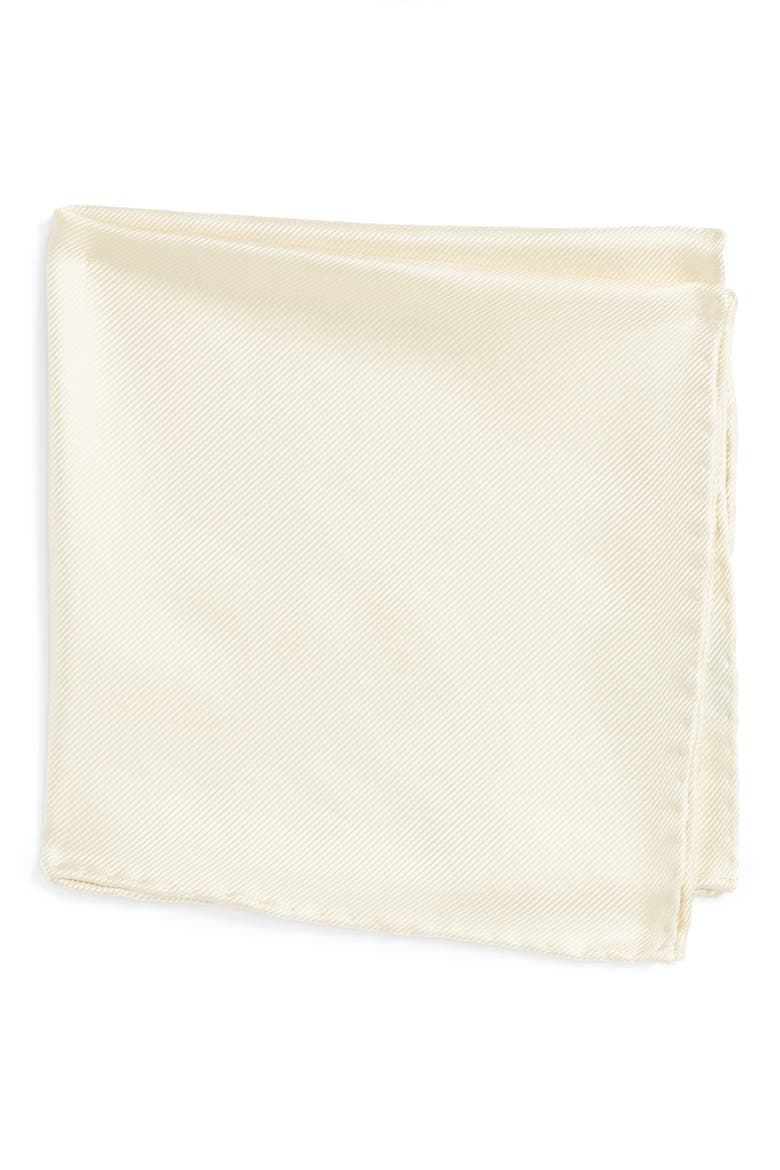 Men's Shop Silk Twill Pocket Square, Main, color, CREME
