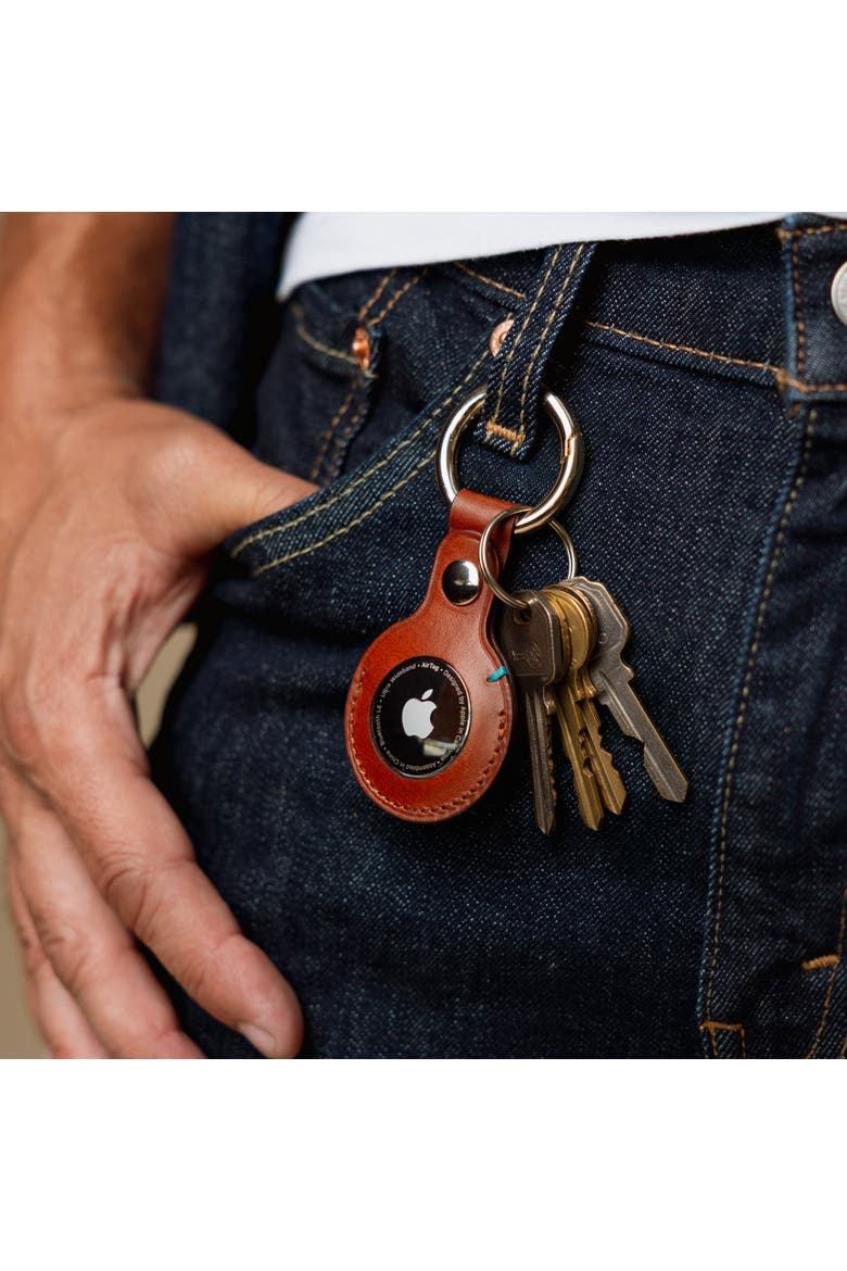 The Toscano Italian Leather AirTag Keychain, Alternate, color, Tuscan Tan