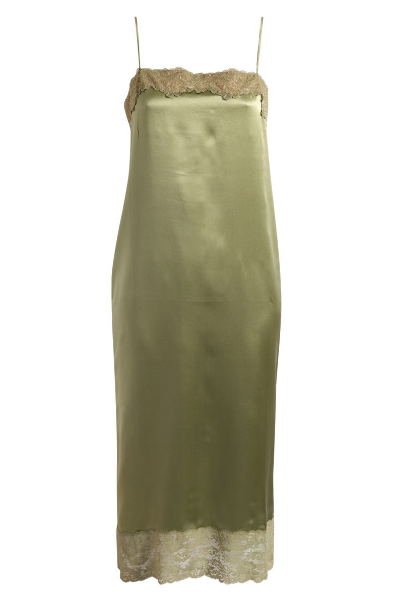Reformation Mackenzie Silk Midi Dress, Main, color, Artichoke