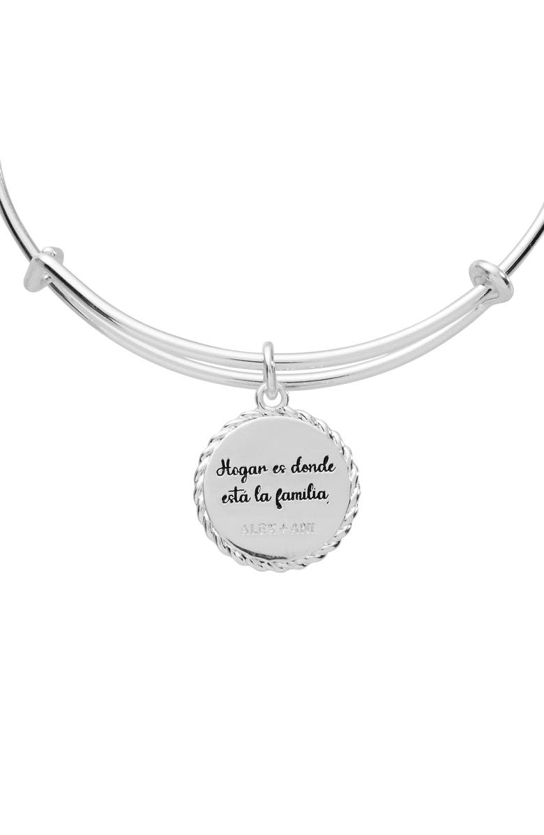 Alex and Ani Abuela Charm Bangle Bracelet, Alternate, color, Silver