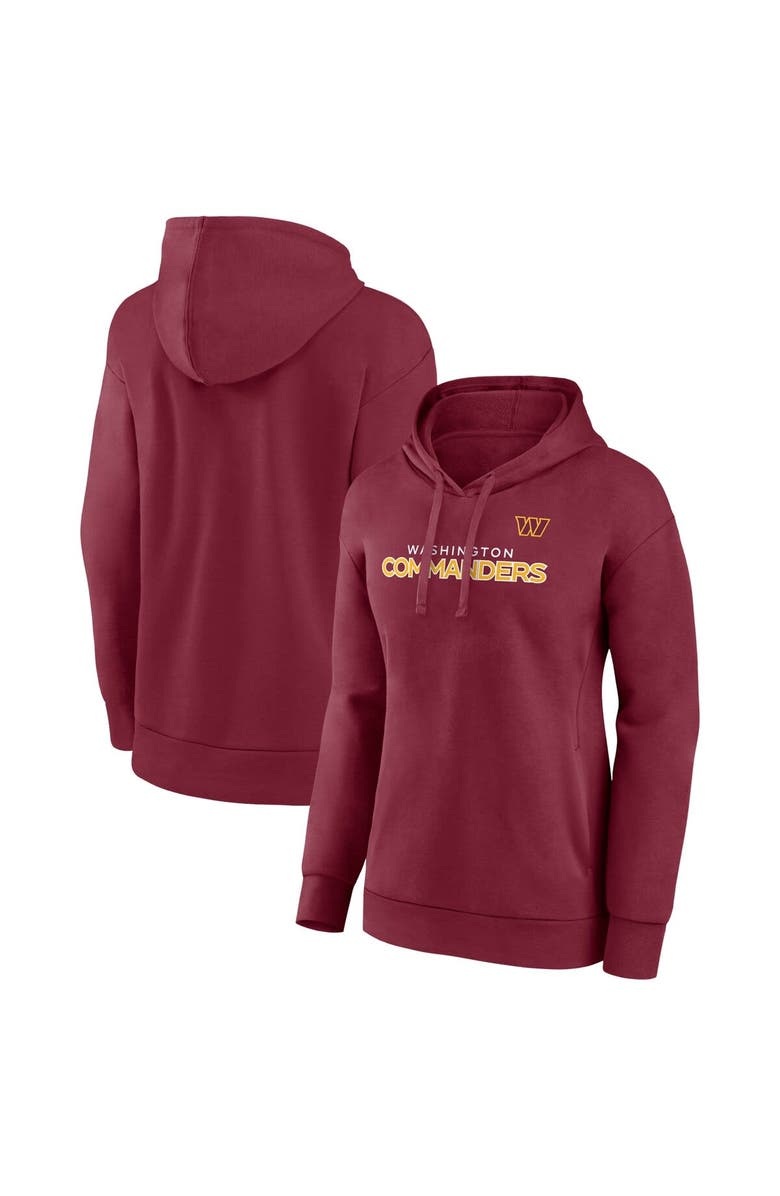 FANATICS Women's Fanatics Branded Burgundy Washington Commanders Iconic Cotton Fleece Checklist Pullover Hoodie, Main, color, Burgundy
