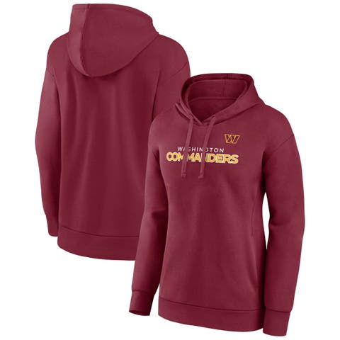 Women's Fanatics Branded Burgundy Washington Commanders Iconic Cotton Fleece Checklist Pullover Hoodie