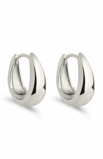 Sterling Forever Lavina Polished Huggie Hoop Earrings