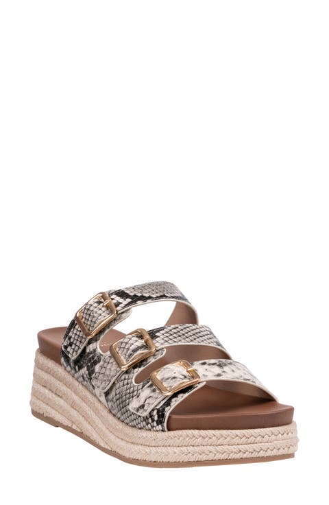 Fabulist Buckle Espadrille Platform Wedge Sandal (Women)