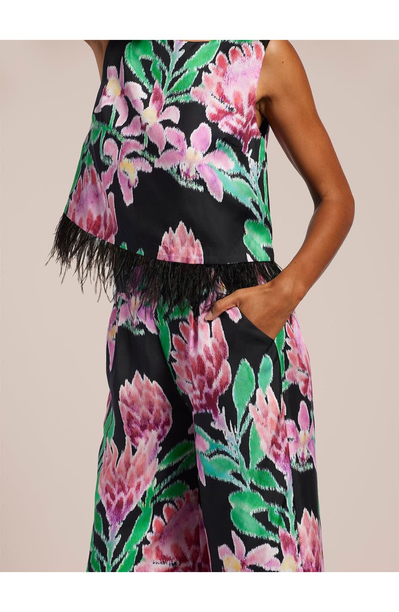 Tori Richard Fleur de Lei Emi Pant, Alternate, color, Black