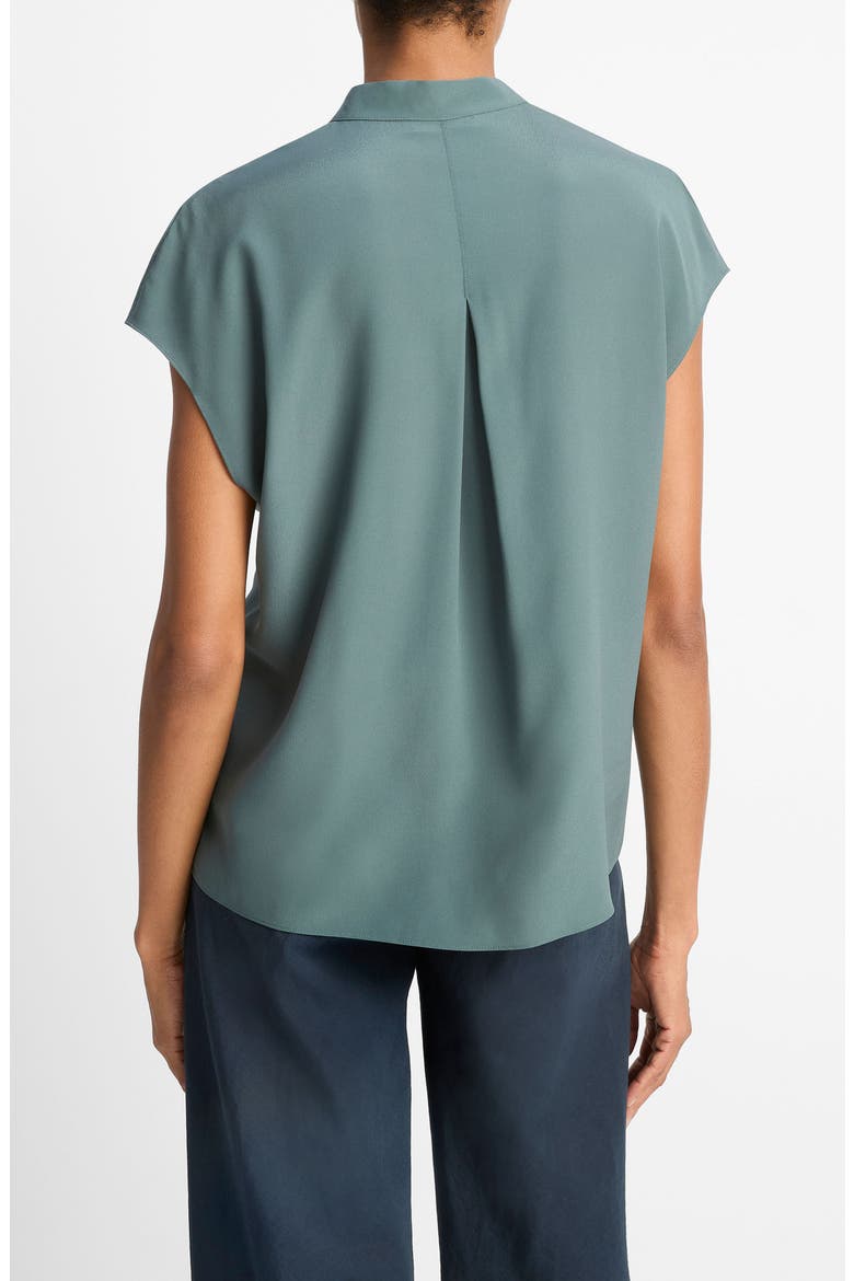 Cap Sleeve Silk Blend Top, Alternate, color, TEAL STONE/ CLAY SAGE