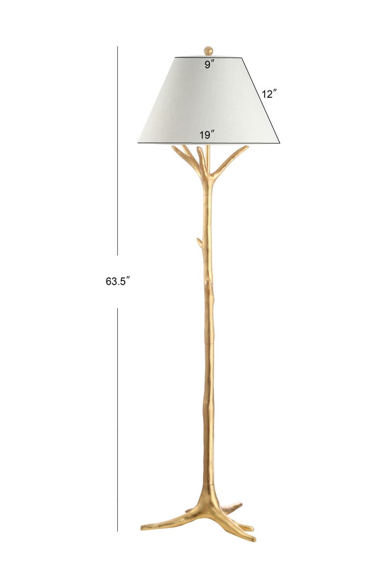 JONATHAN Y Arbor 63.5" Faux Bois Resin LED Floor Lamp, Gold Leaf, Alternate, color, Gold Leaf