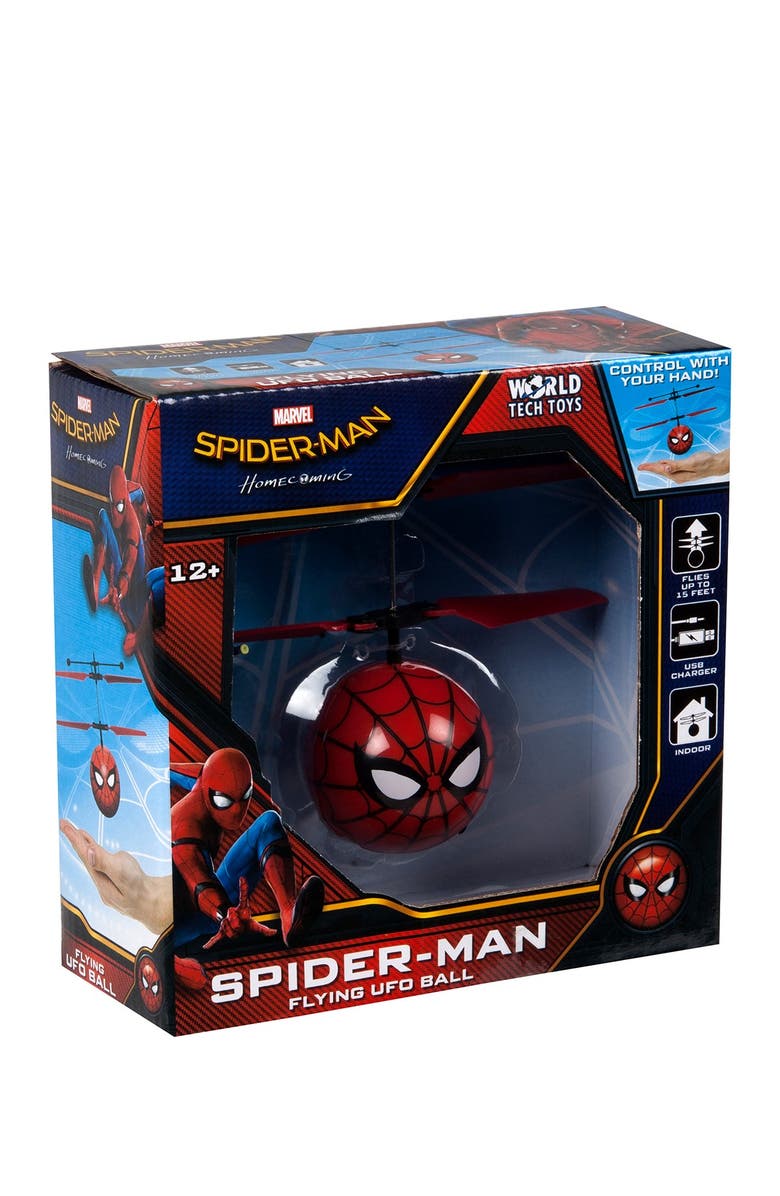 WORLD TECH TOYS Marvel Spider-Man Animated IR UFO Ball Helicopter, Alternate, color,