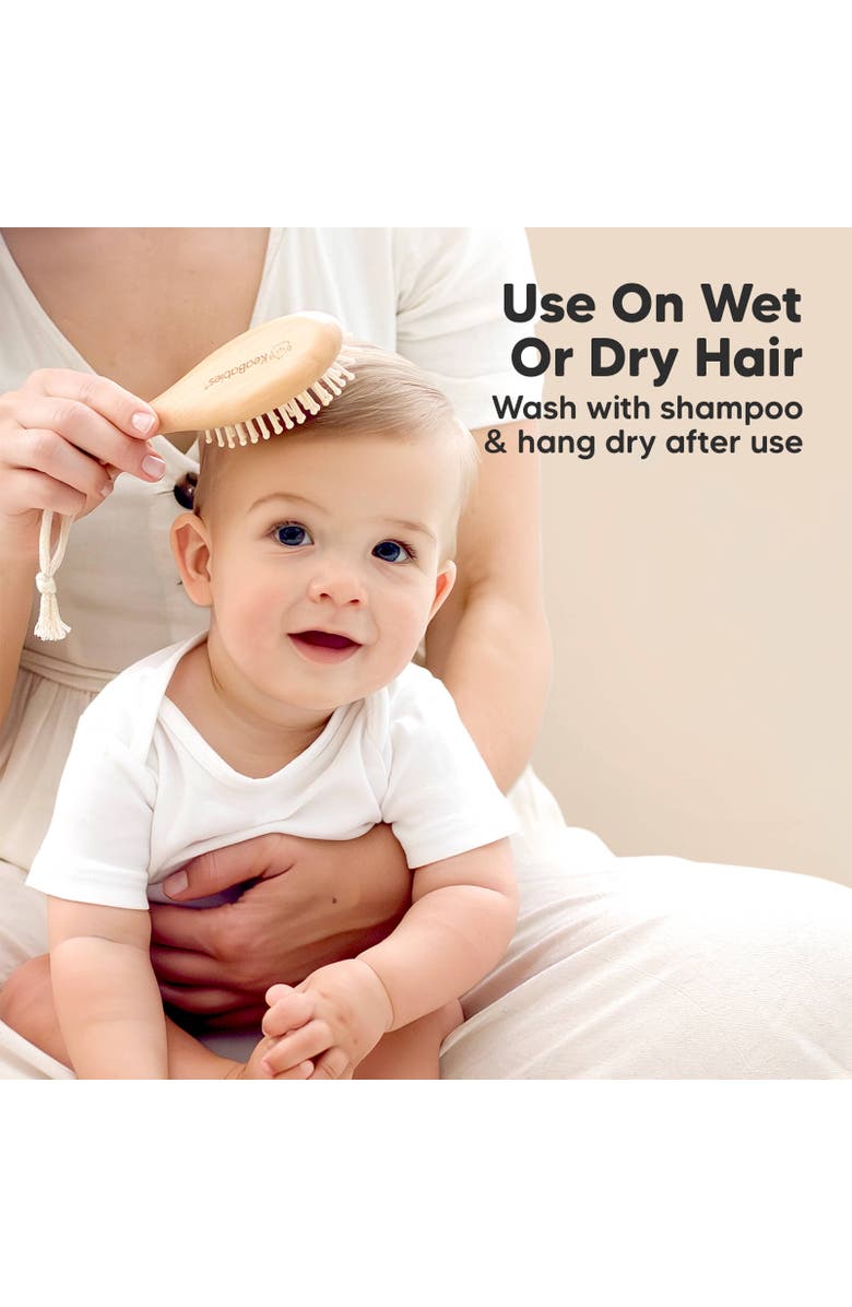 KeaBabies Baby Hair Brush and Comb Set, Alternate, color, Walnut