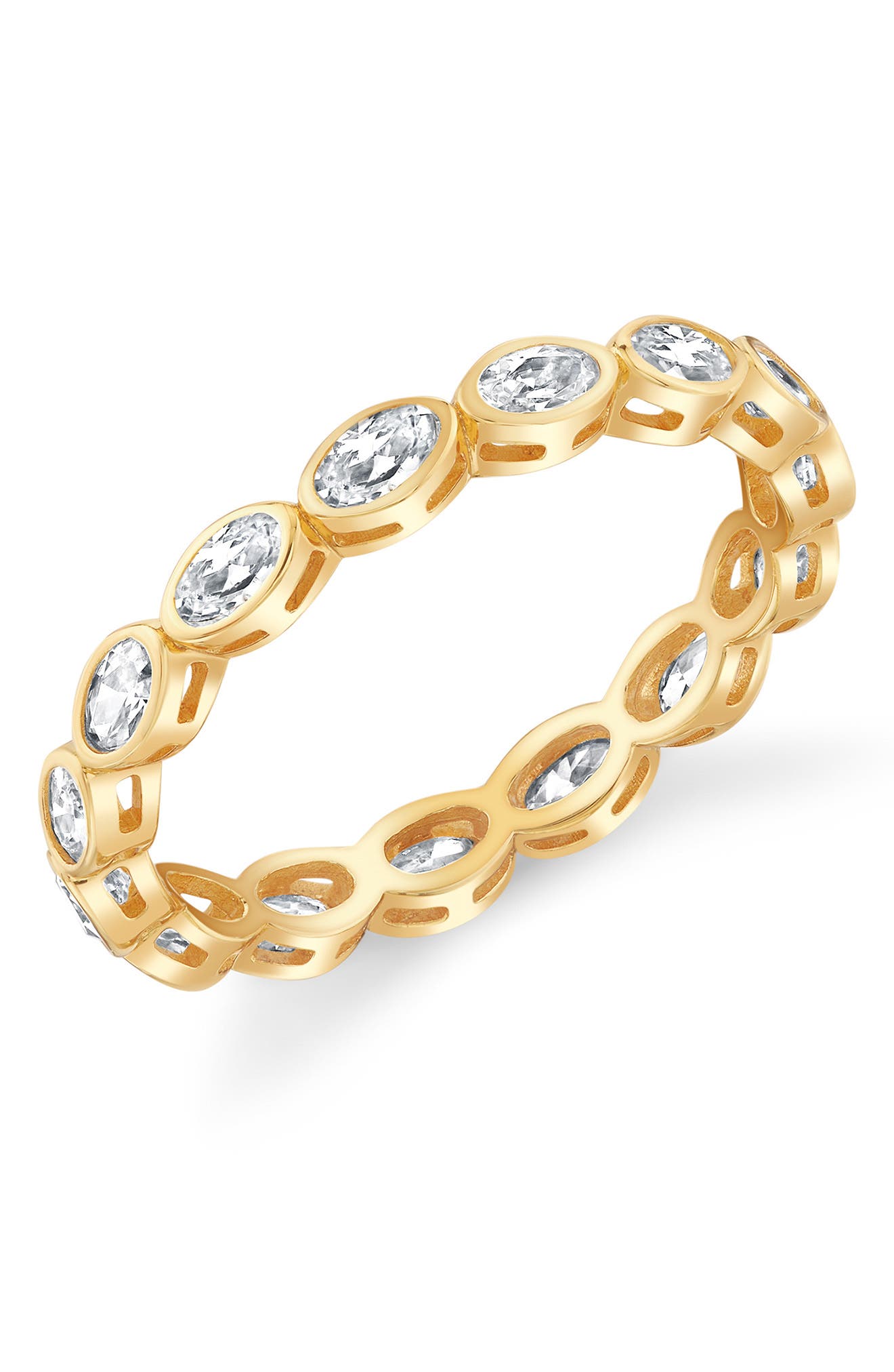 selected 18KT YELLOW GOLD / CLEAR STONE