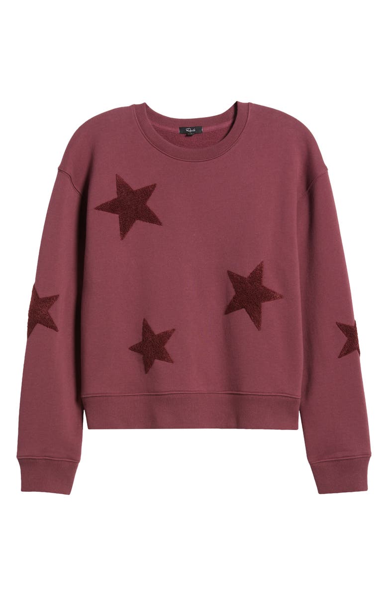 Rails Sonia Star Appliqué Cotton Sweatshirt, Alternate, color, 