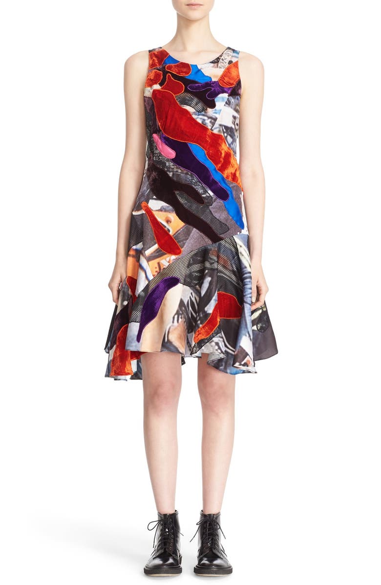 Koché Mixed Media Tank Dress, Main, color, 