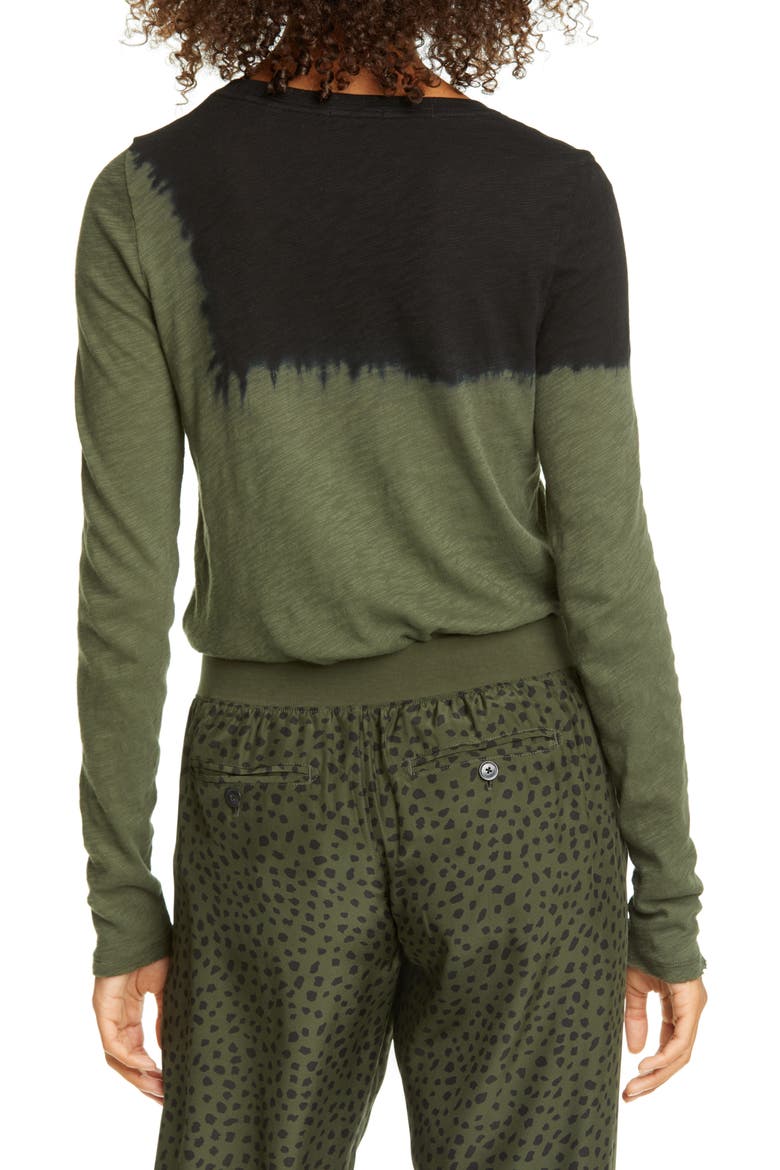 Destroyed Wash Slub Jersey Tee, Alternate, color, IVY/ BLACK COMBO