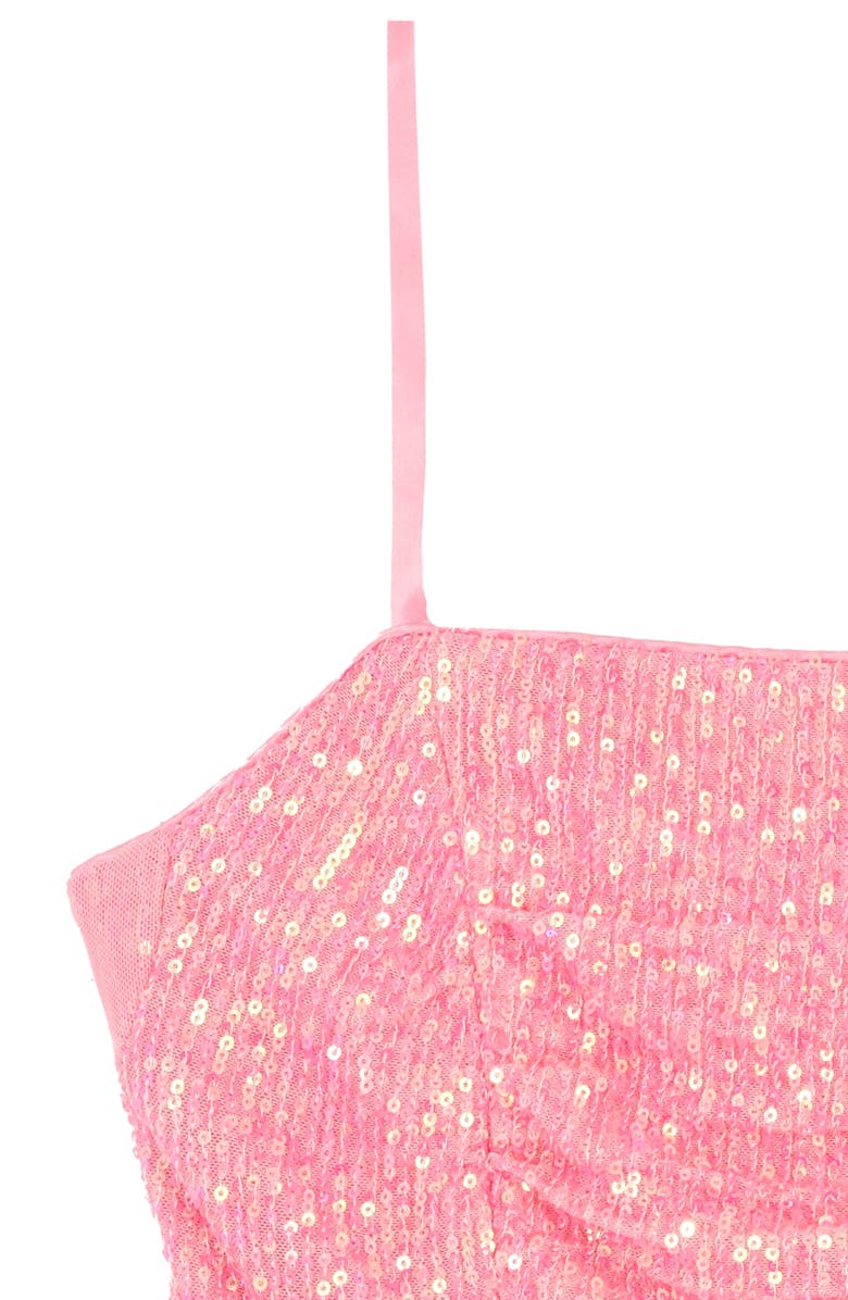 Rare Editions Kids' Sequin Ruched Princess Party Dress, Alternate, color, Pink