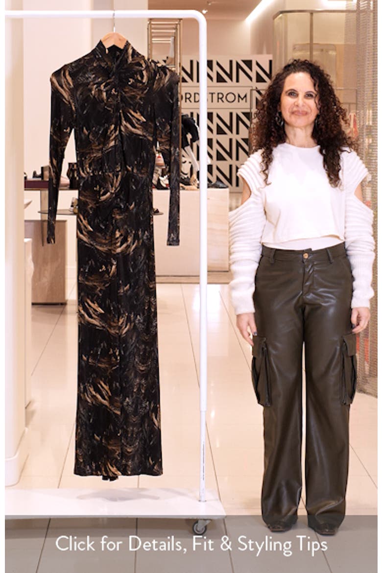 Mina Printed Long Sleeve Slim Fit Maxi Dress video