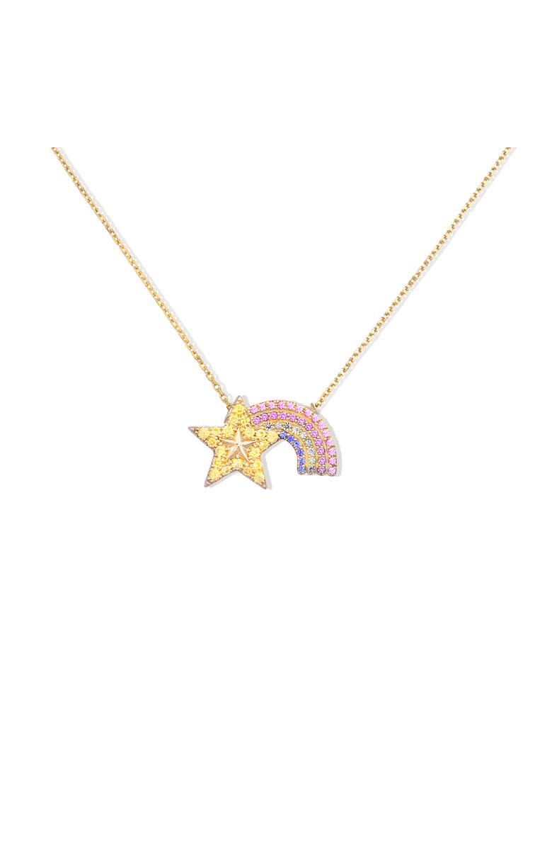 Campbell + Charlotte Juju Shooting Star Charm Necklace, Main, color, Gold