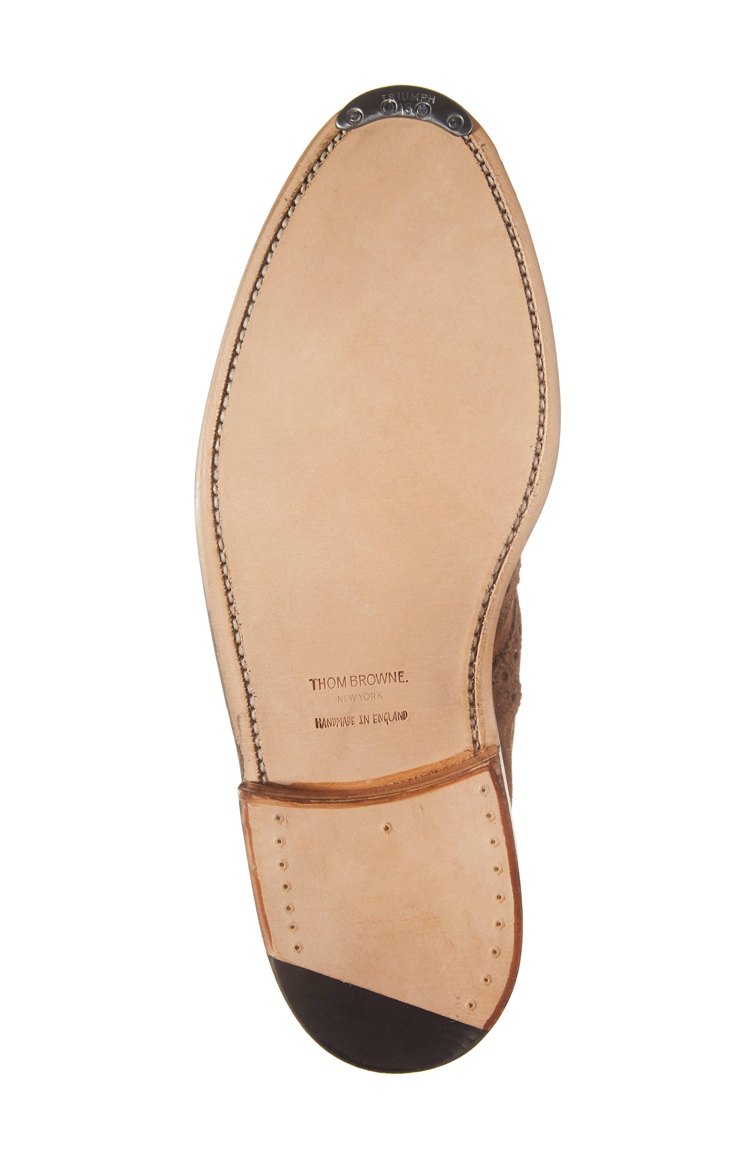 Thom Browne Brogue Wingtip Suede Boot, Alternate, color, 