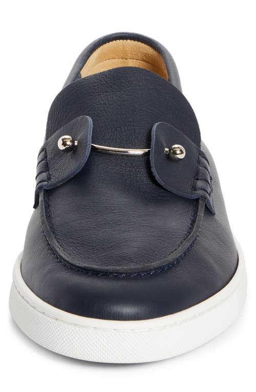 Christian Louboutin Men's Chambeliboat Leather Loafers In Marine