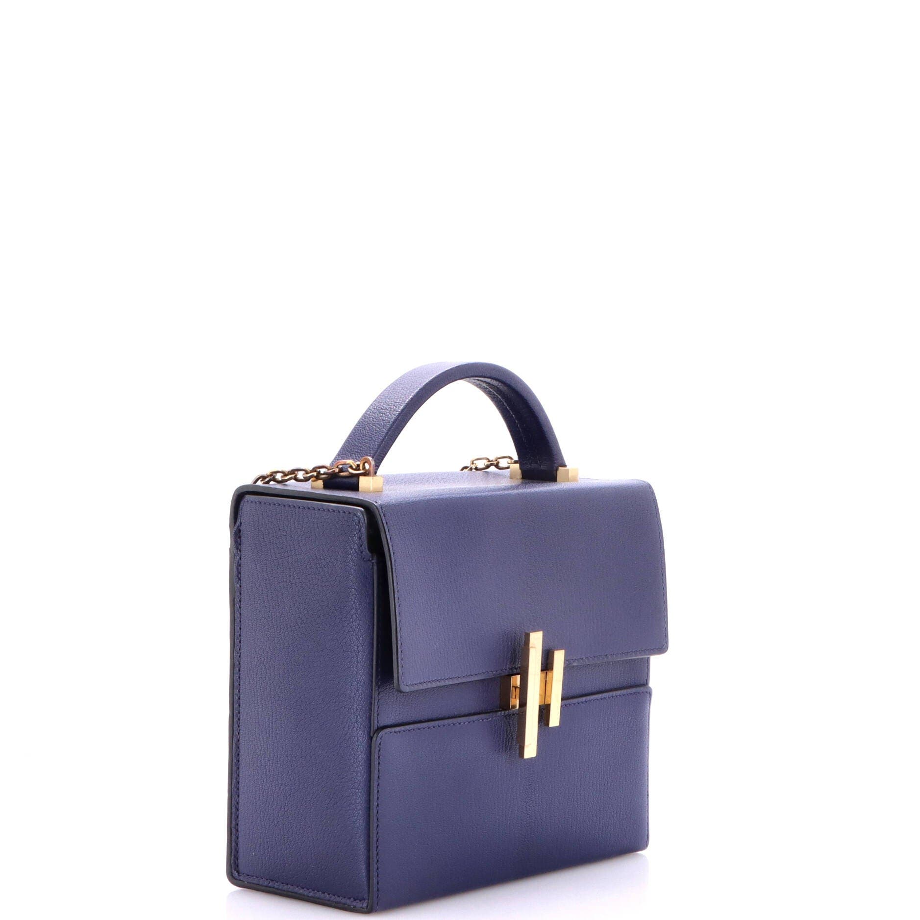 Cinhetic Top Handle Bag Chevre Mysore, Alternate, color, Blue