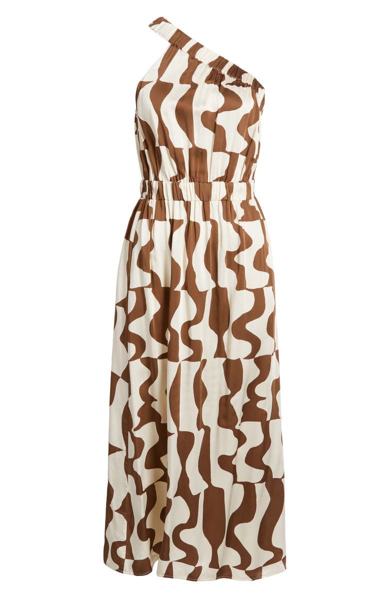 Rails India Asymmetric Geo Print Midi Dress, Alternate, color, Copper Noto
