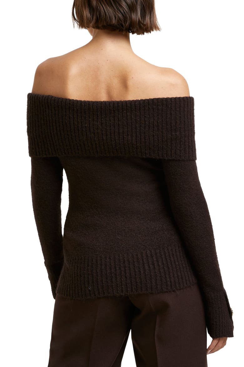 Off the Shoulder Sweater, Alternate, color, BROWN