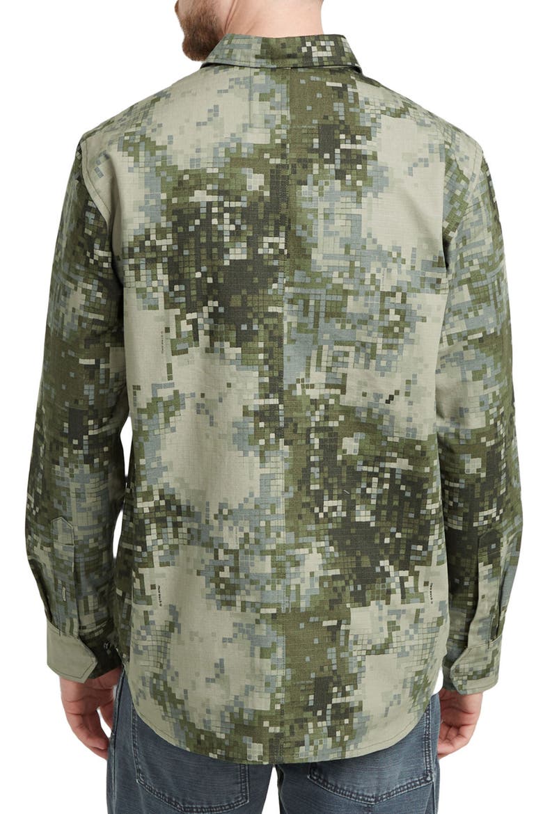 Cargo Pocket Cotton Button-Up Overshirt, Alternate, color, DIGI CAMO