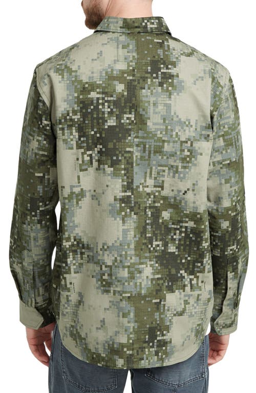 G-star Cargo Pocket Cotton Button-up Overshirt In Digi Camo