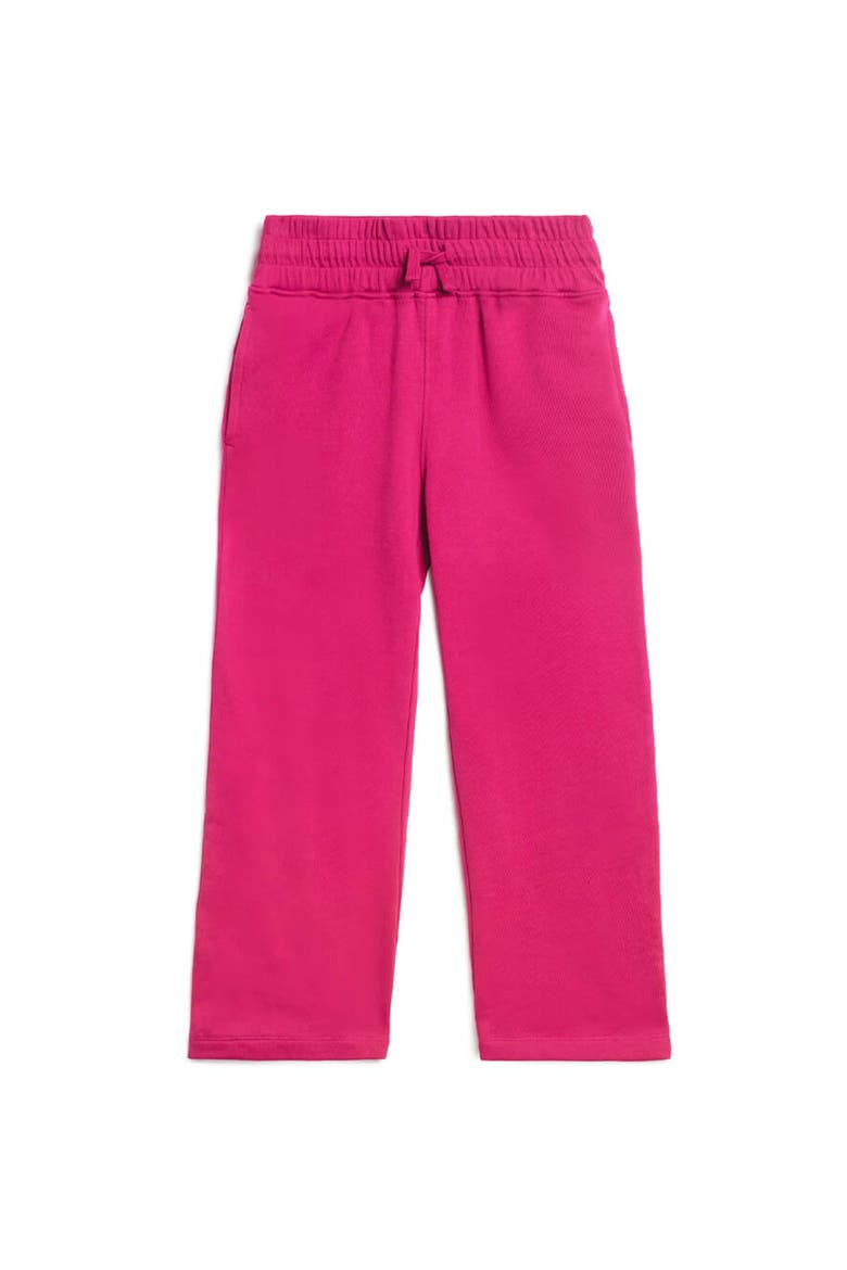 Kids Cozy Organic Cotton Wide Leg Fleece Pants, Main, color, Magenta