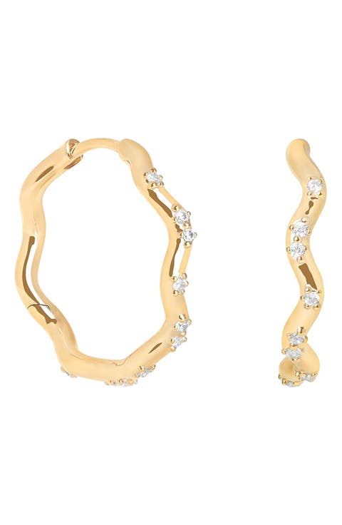 Crystal Ripple Hoop Earrings