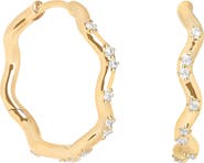 Astrid & Miyu Crystal Ripple Hoop Earrings