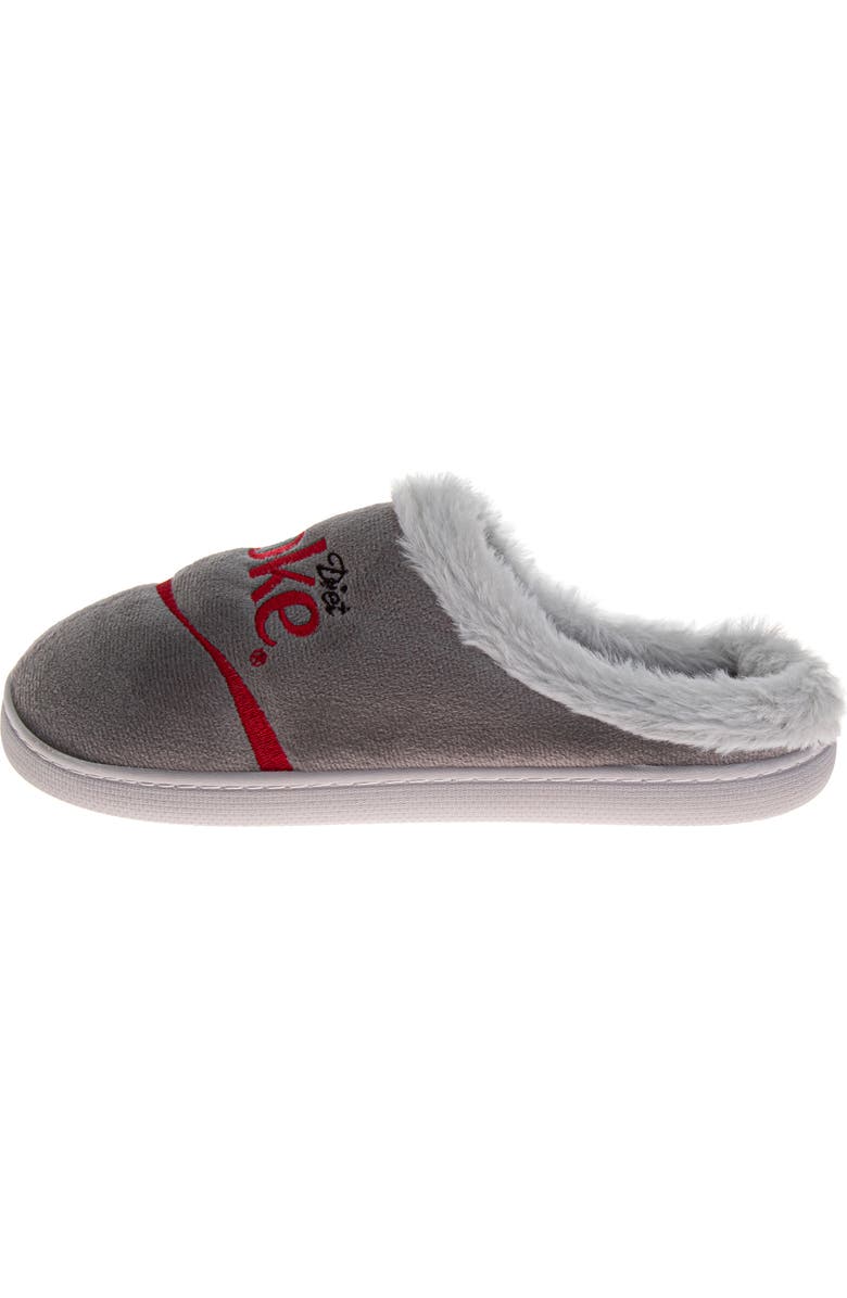 Coca Cola Diet Coke<sup>®</sup> Faux Fur Trim Slipper, Alternate, color, Grey