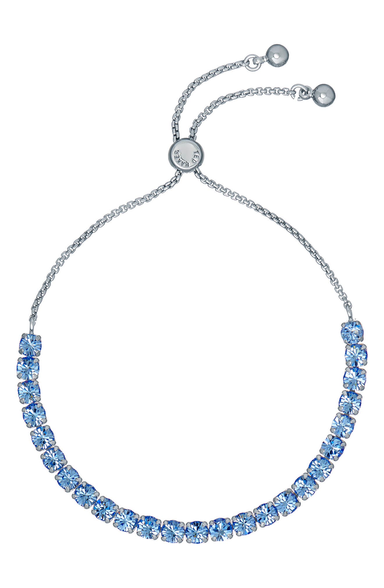 selected SILVER TONE/ BLUE CRYSTAL