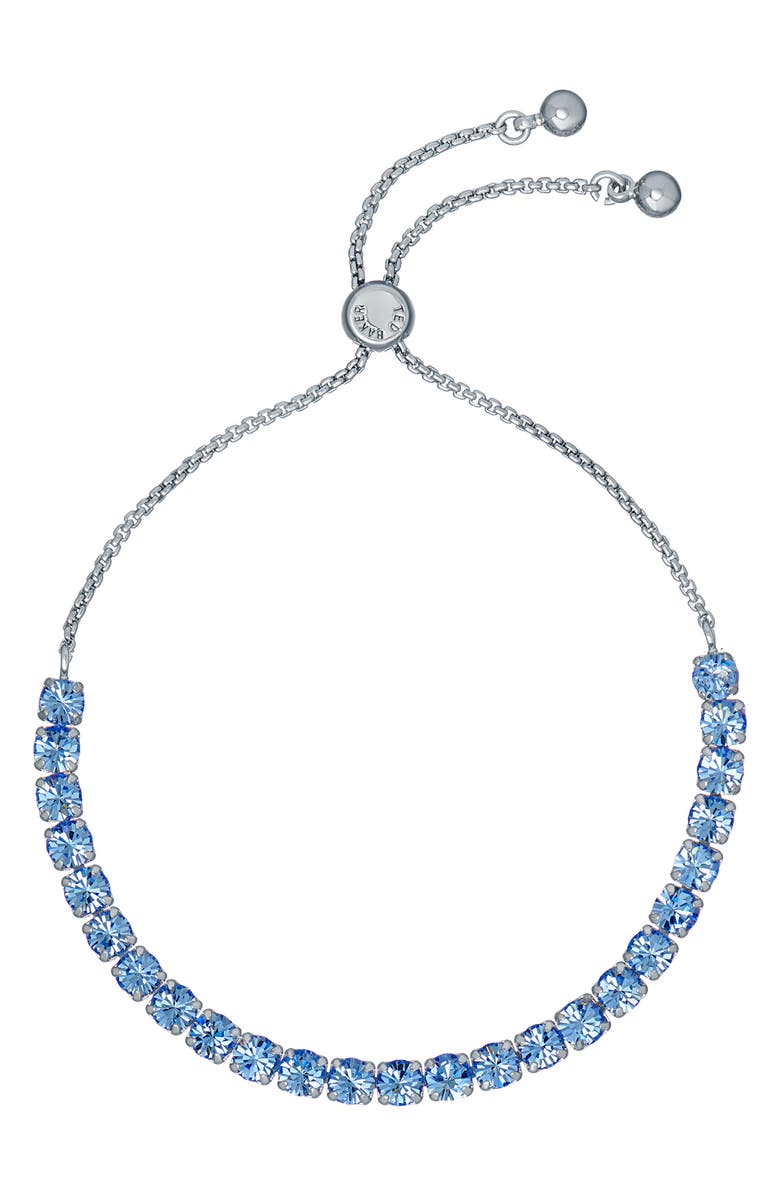 Ted Baker Melrah Tennis Bracelet, Main, color, Silver Tone/ Blue Crystal