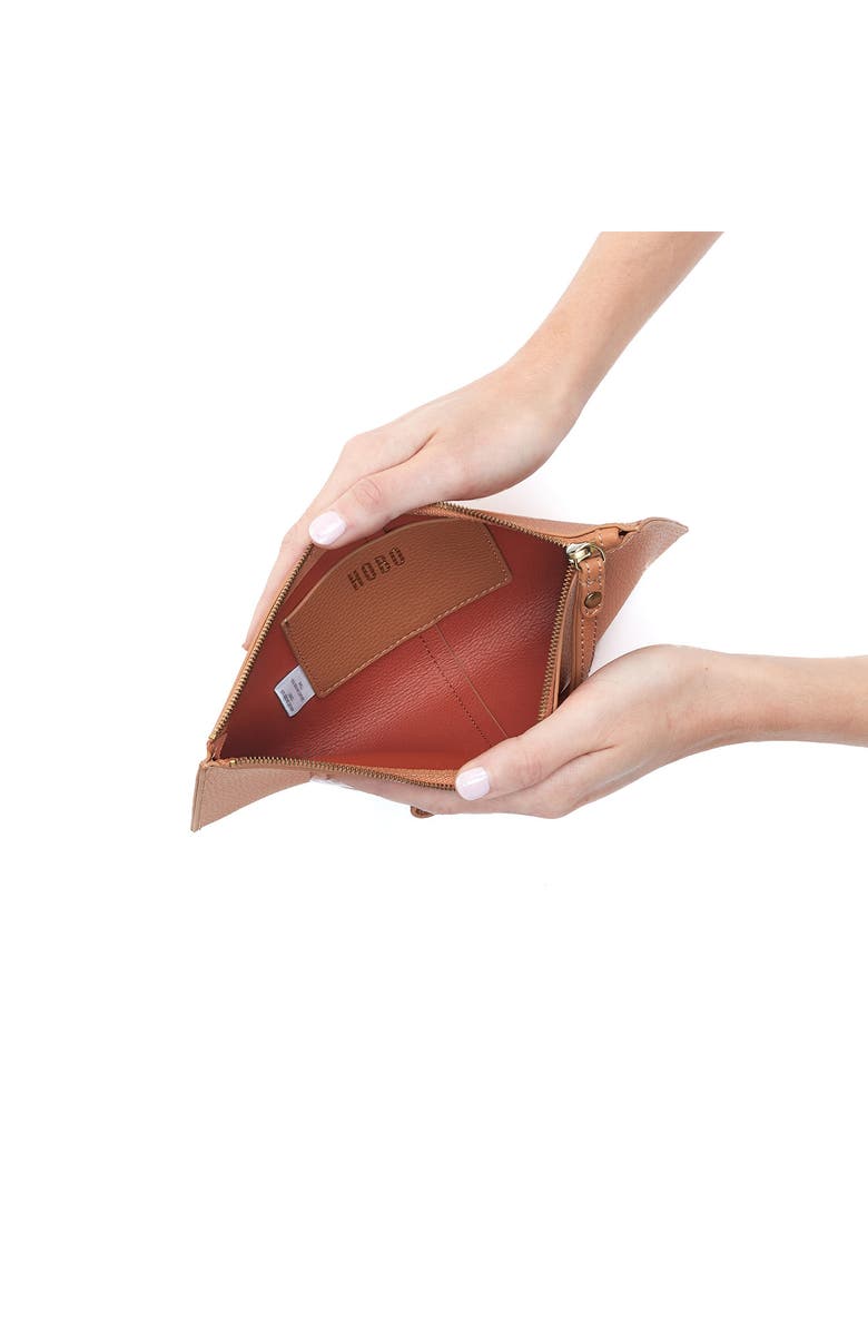 HOBO Large Vida Leather Wristlet, Alternate, color, Biscuit  Coconut Shell