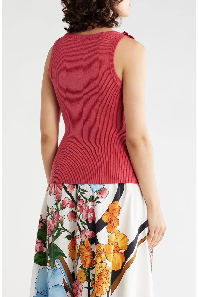 Floral Appliqué Sweater Tank, Alternate, color, SUMMER ROSE