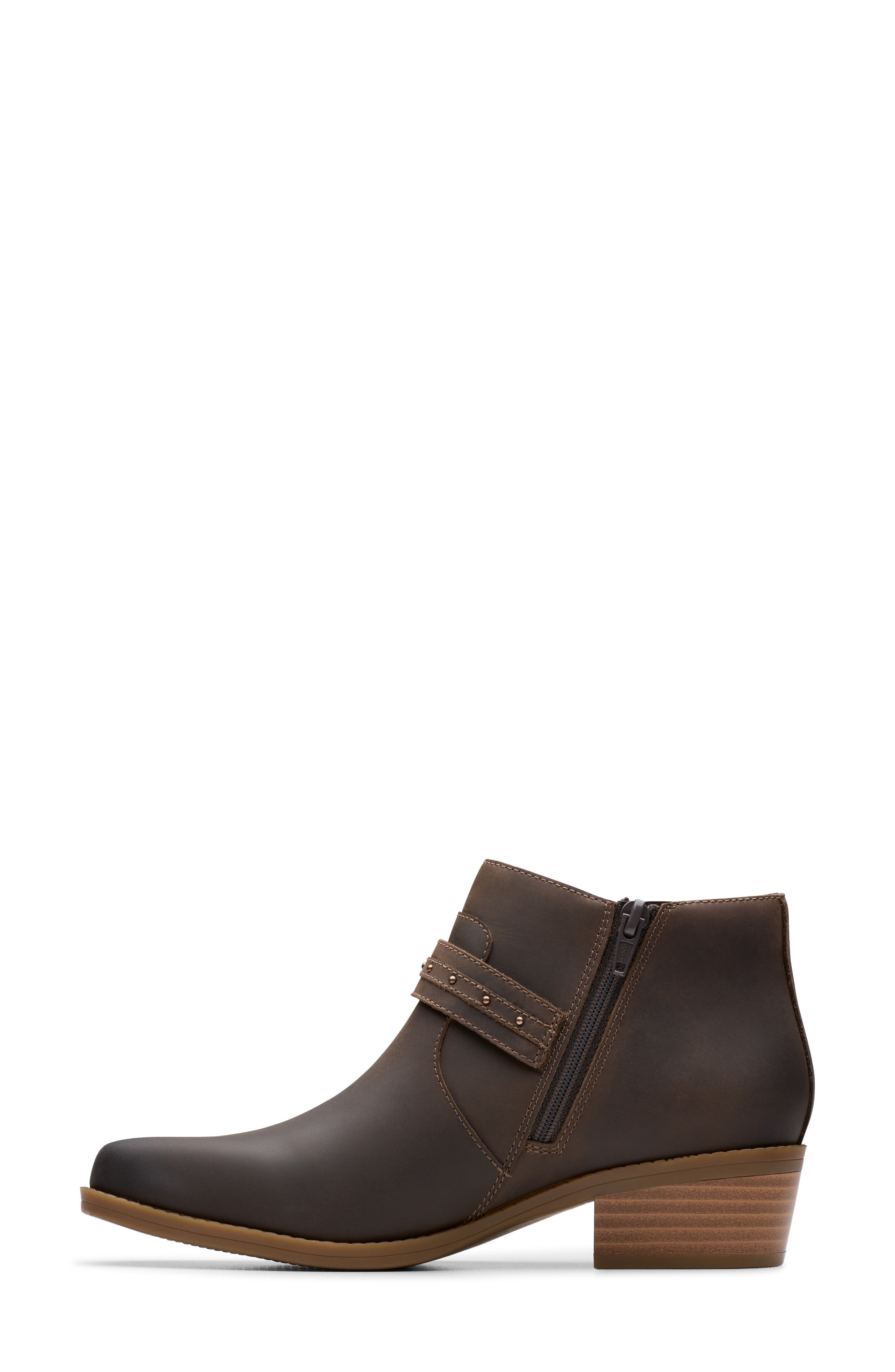 Clarks<sup>®</sup> Danyelle Wish Ankle Bootie - Wide Width Available, Alternate, color, Taupe Oily Leather