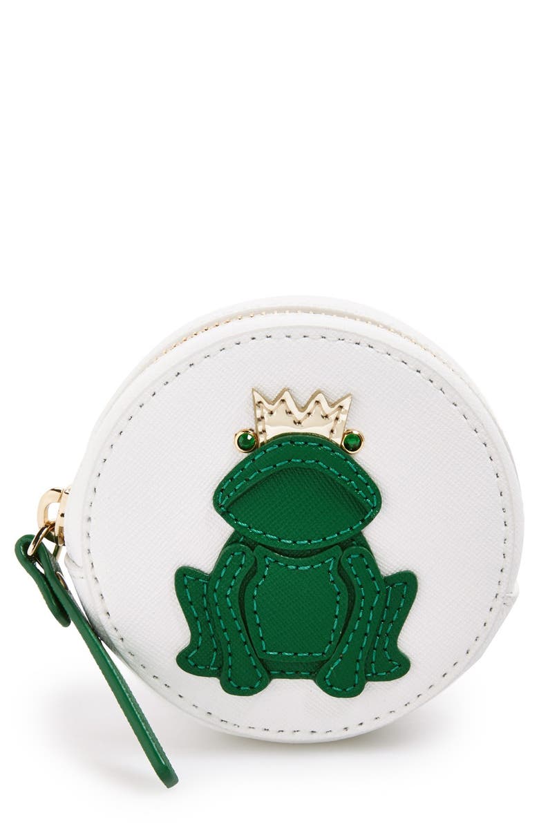 Kate Spade New York 'wedding belles frog' leather coin purse, Main, color, 
