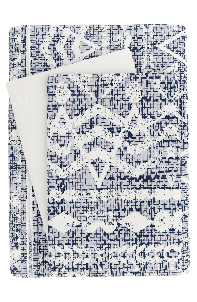 HOMESPUN Premium Ultra Soft Modern Rustic Pattern 3-Piece Reversible Duvet Cover Set, Alternate, color, Navy