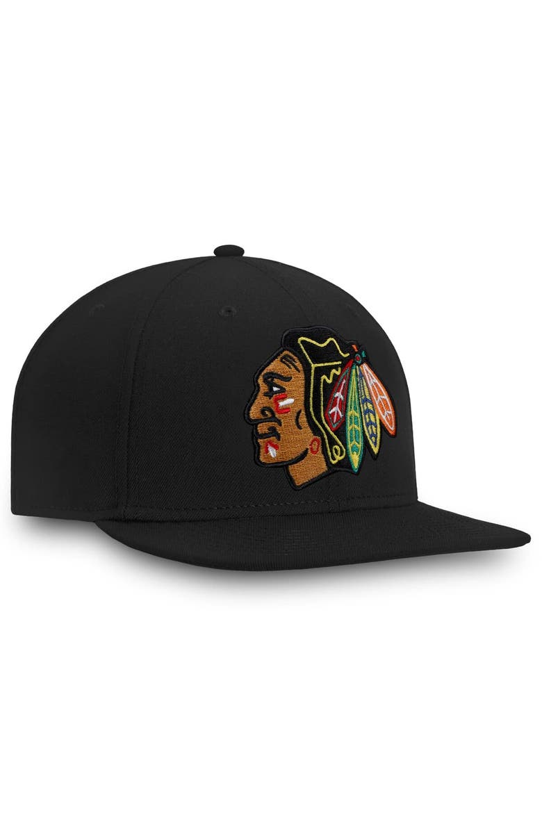 FANATICS Men's Fanatics Black Chicago Blackhawks Core Fitted Hat, Alternate, color, 