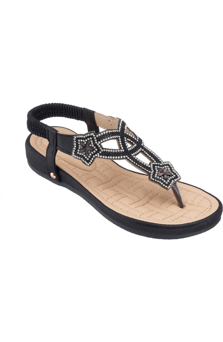 GOOD CHOICE NEW YORK Eva Rhinestone Embellished Thong Sandal, Main, color,